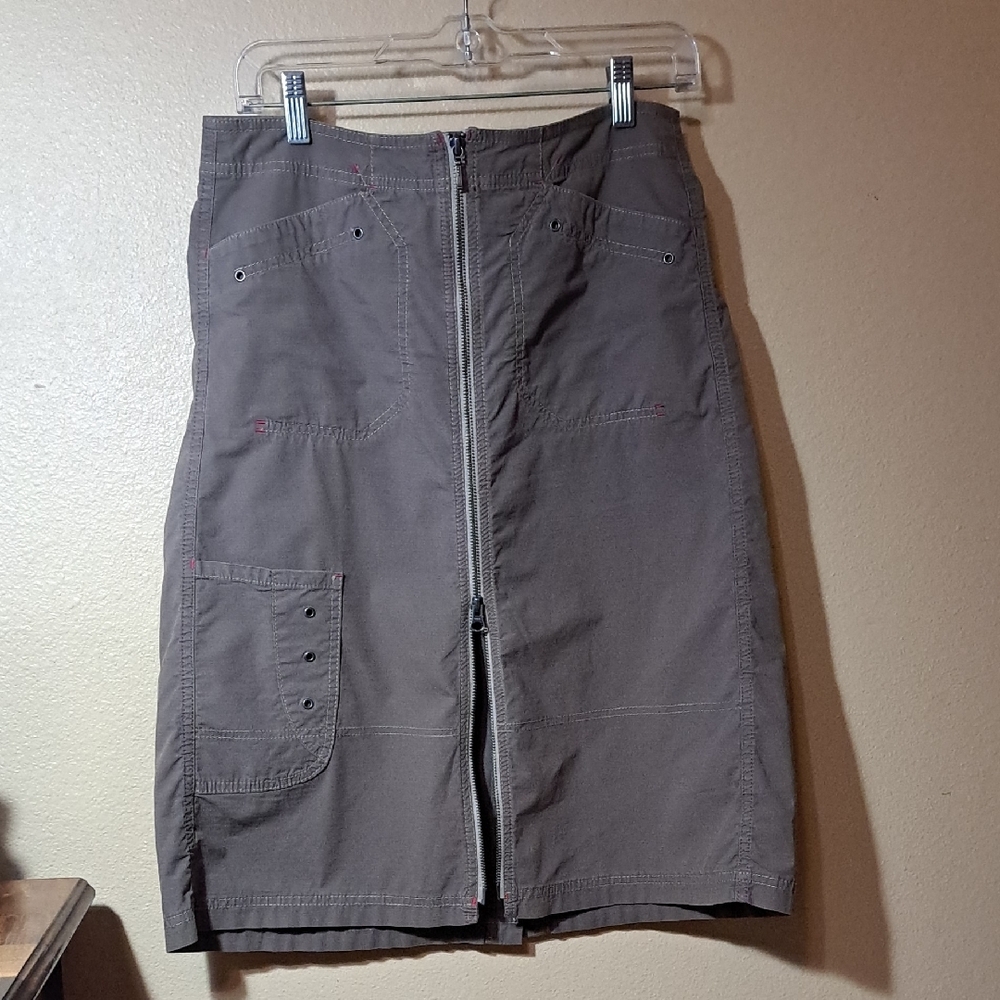 Title Nine Green Khaki Pencil Skirt Casual Knee-Length Cargo